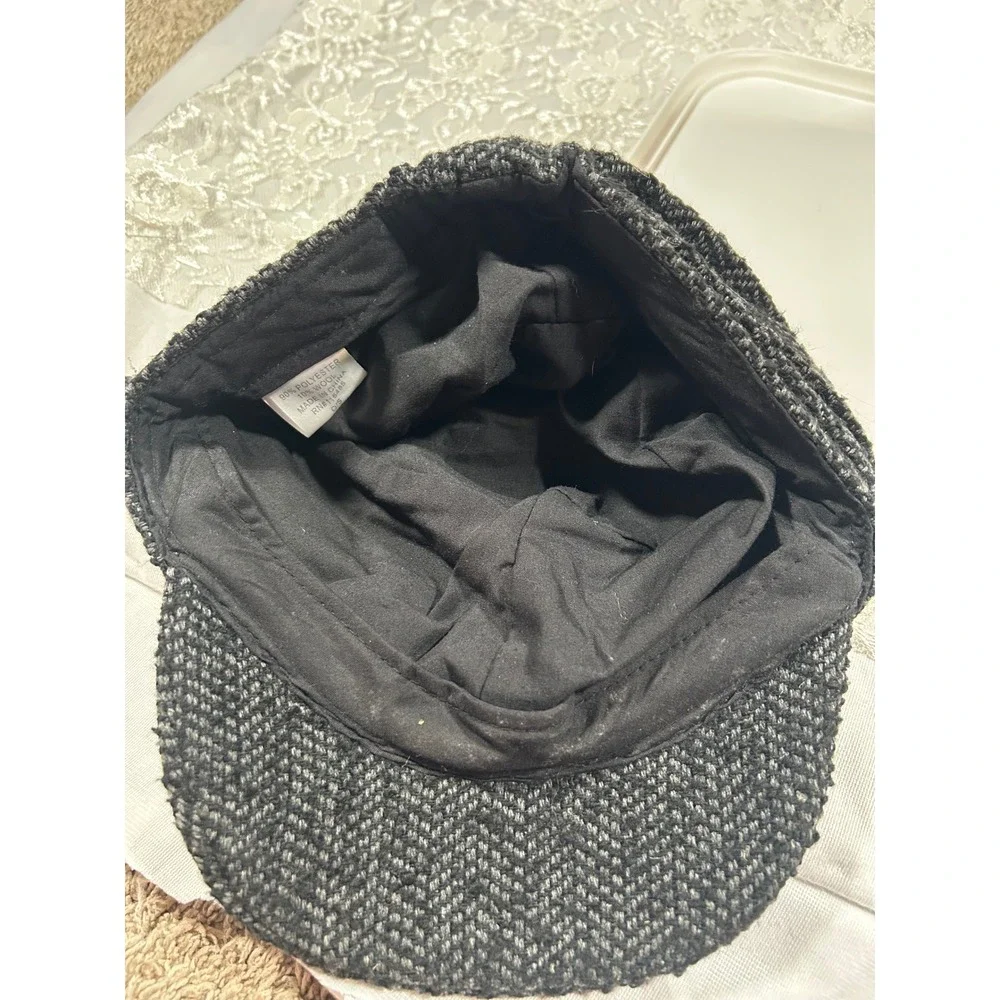 Y2K Wool Blend Newsboy Cap Bow Cadet Military 2000s Fall Preppy Chic Hat